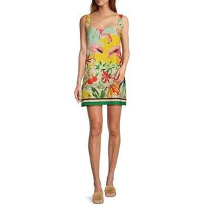 NWT Antonio Melani Eliana Floral Flamingo Print Dress Size XL